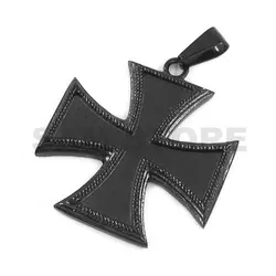 Black  German Army Iron Cross Biker Men Pendant Stainless Steel Jewelry SWP0306