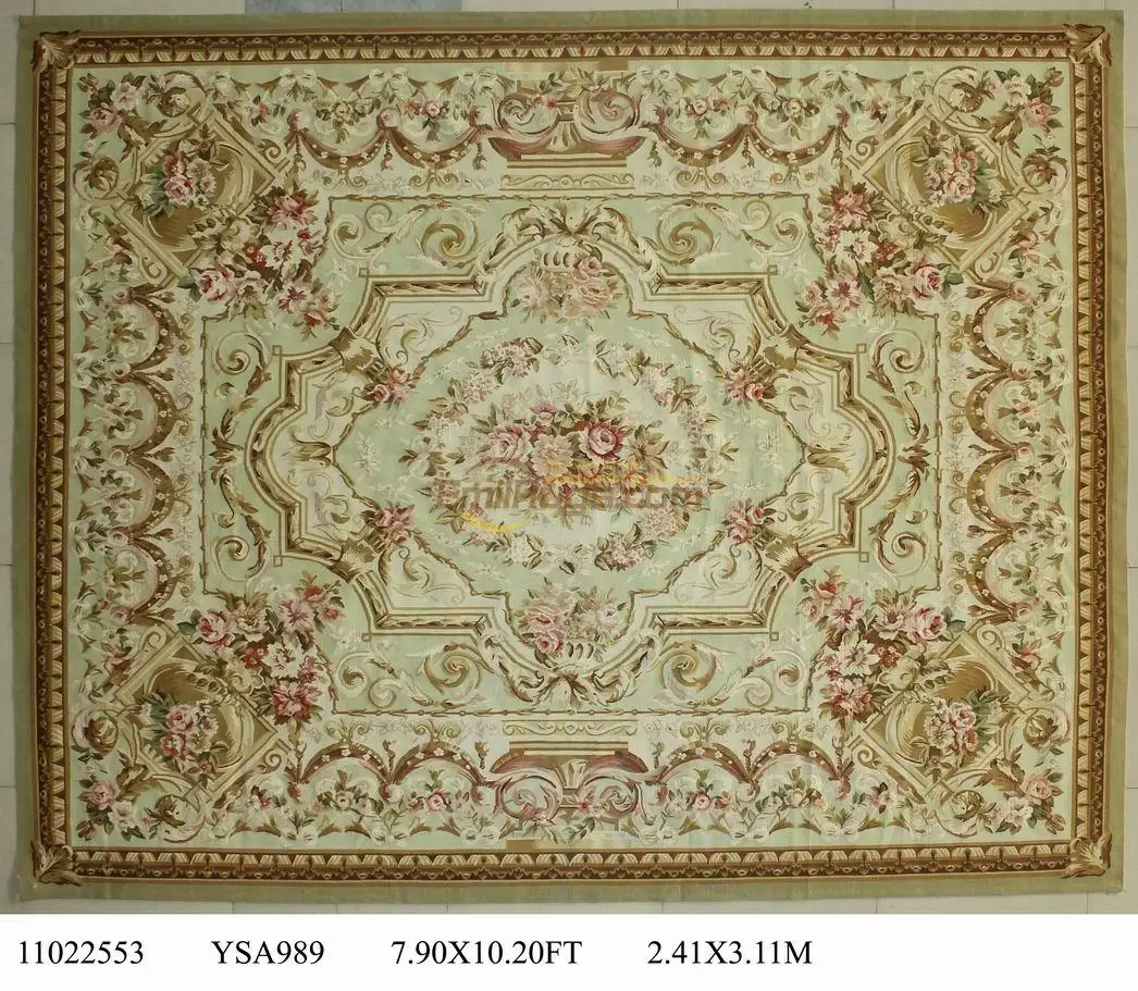 

Handmade Carpet Livingroom Carpet Aubusson Carpet Natural Sheep Wool Square Rug