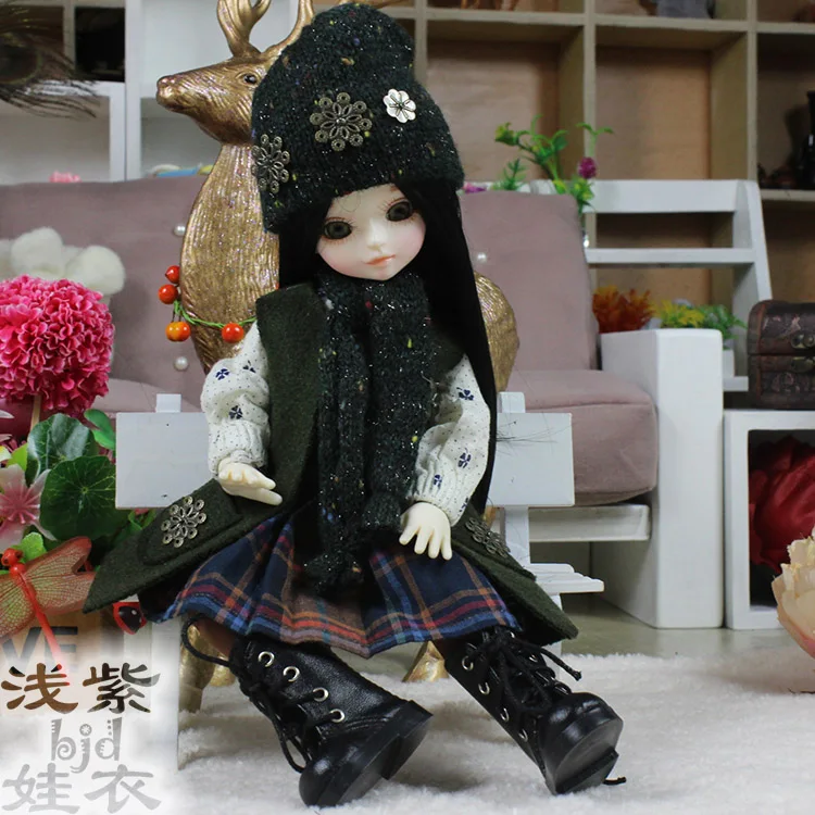 1/6 1/4 1/3 scale BJD dress+vest+hat+scarf set for SD clothing BJD doll accessories,Not included doll,shoes,wig,accessories 1614