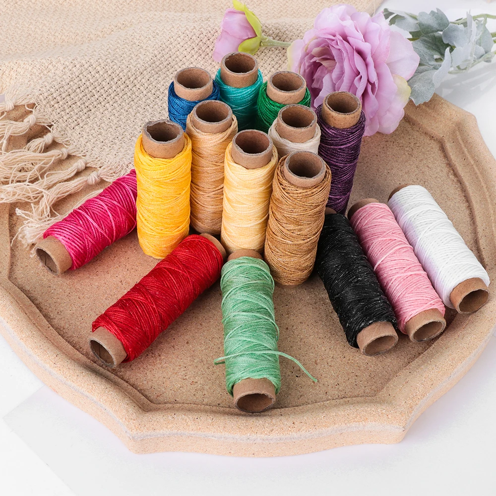 30m/Roll 1mm Durable Waxed Thread Cotton Cord String Strap Hand Stitching Thread for Leather Material Accessories Handcraft Tool