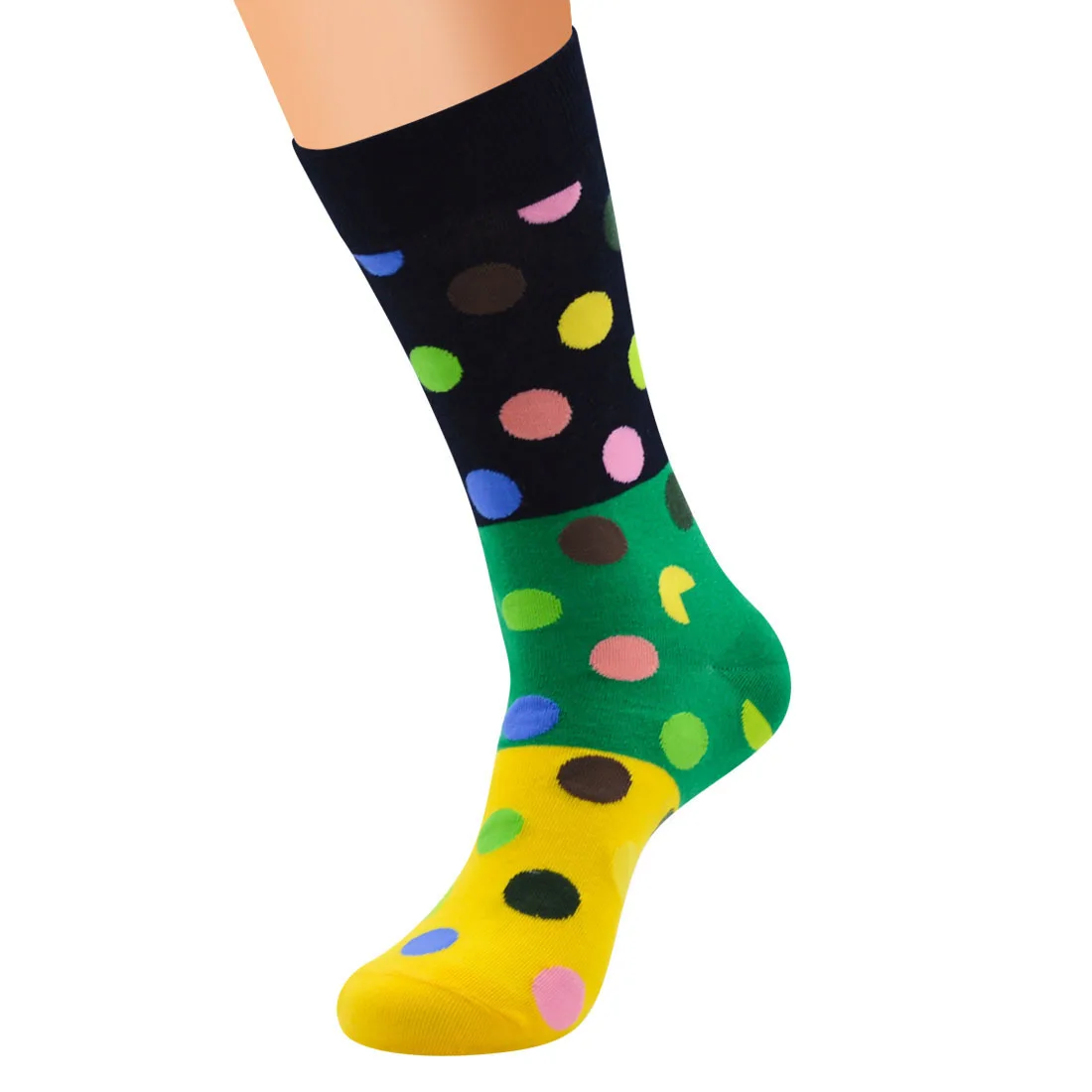 Chaussettes Happy LatejDot en coton peigné coloré pour hommes, chaussettes décontractées amusantes, chaussettes de loisirs, cadeau, nouveauté