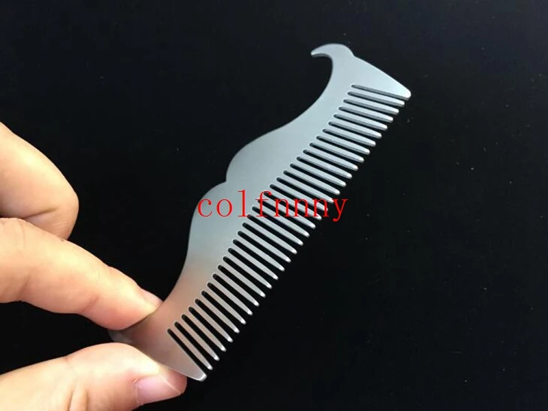 

200pcs/lot Engraved Your Logo Anti Static Stainless Steel Beard-shaped Comb.