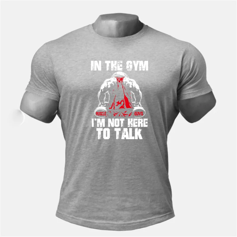 Muscleguys Brand Men\'s Gyms T Shirts slim fit T-Shirt Men Fitness Tops Bodybuilding Workout Clothes Cotton Tshirt male