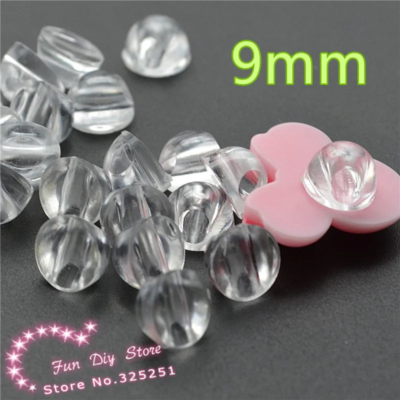 Plastic Clear Cabochon Base for  DIY Handmade Crafts Flatback Miniatures Crafting Fittings  9mm 100pcs