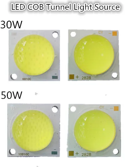 Fuente de luz LED COB circular, lámpara de chip led de 20W, 30W, 50W, 1500MA, molde superior de 22mm x 28mm para luz de inundación, iluminación de