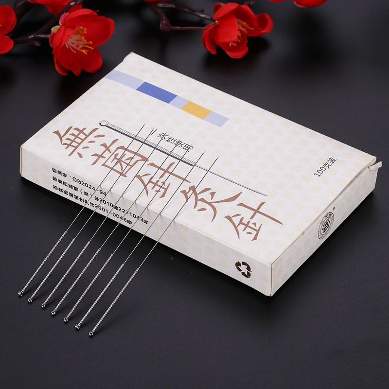 100pcs Acupuncture Needle Disposable Sterile Chinese Acupuncture Needles Therapy Face Multi Size