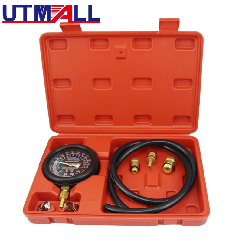 UTMALL Auto Exhaust System Diagnostic Tool Exhaust Back Pressure Tester Set Car Exhaust Gas Pressure Gauge Exhaust Pipe Tester