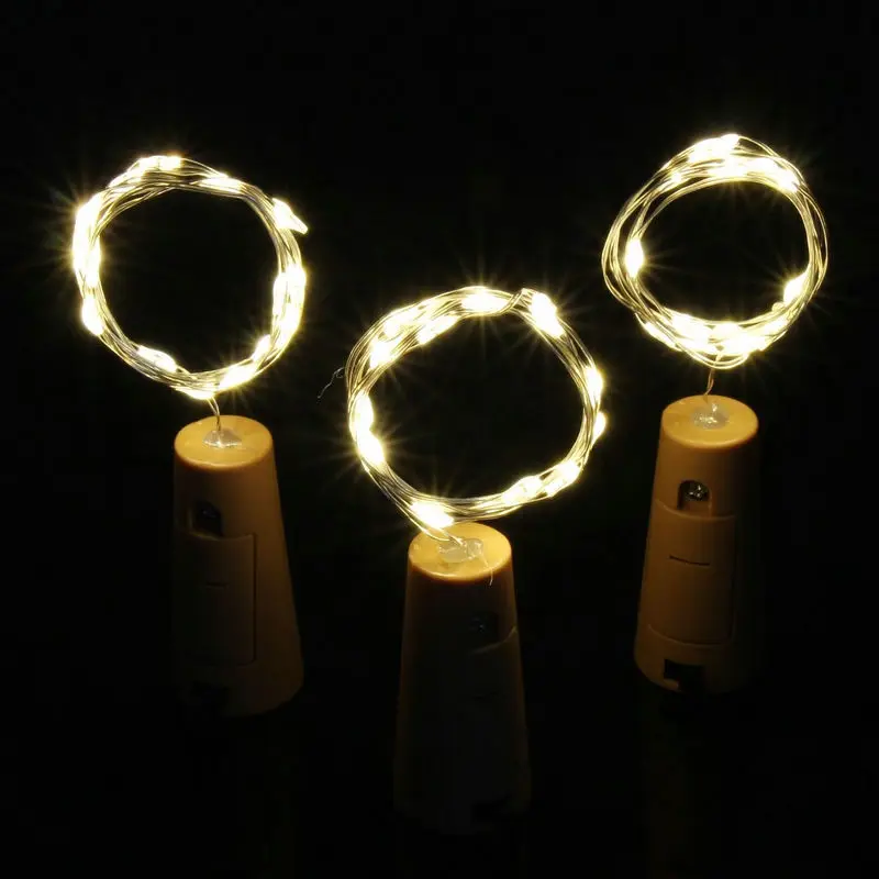 

10pcs 2M 20LED micro led Copper String Light Wine Bottle Cork Stopper vine lamp fairy starry Lamp DIY Christmas Wedding bar deco