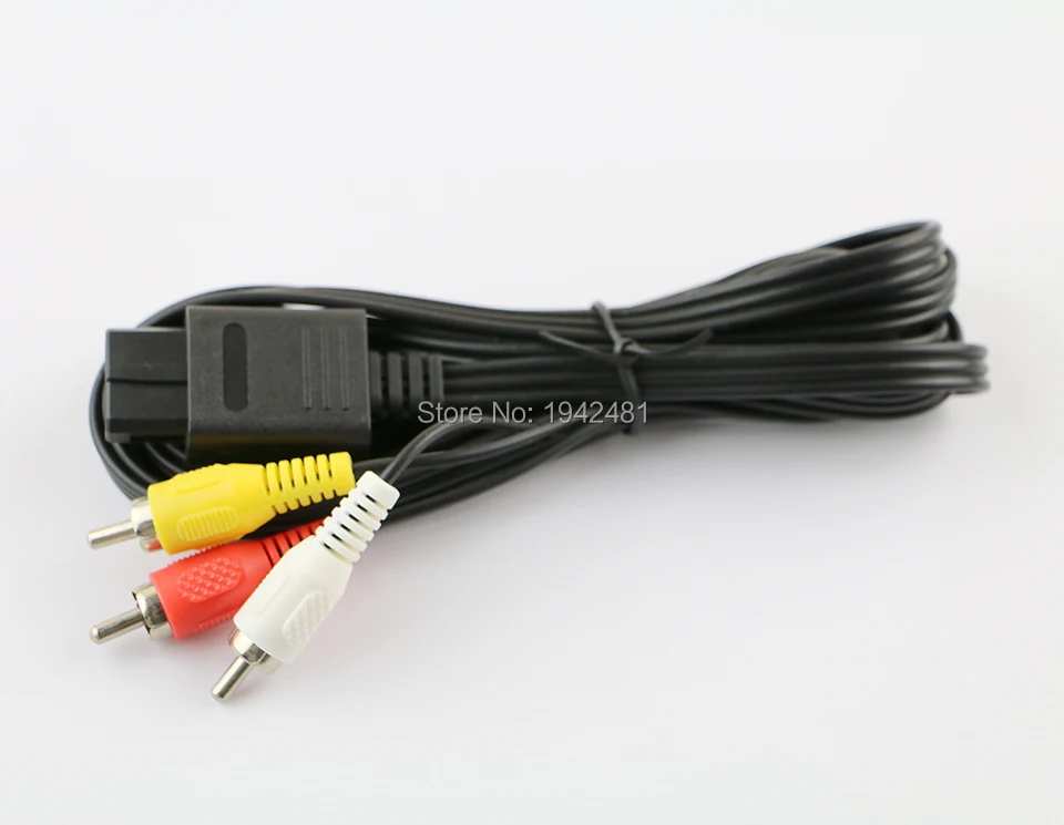 10 unids/lote de Cable de vídeo AV TV RCA para Game cube, 180cm, 6 pies, para SNES GameCube, N64 64, 10 unids/lote