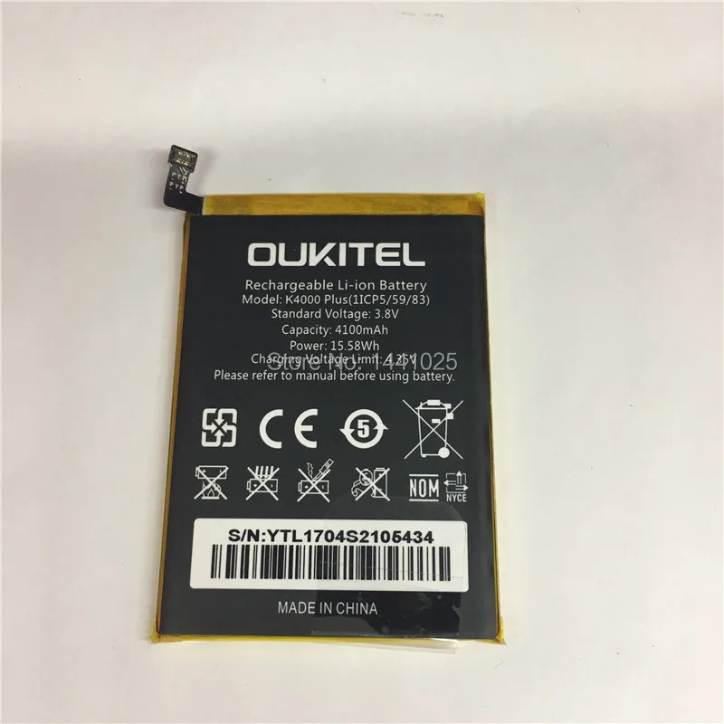 For OUKITEL K4000 plus battery 4100mAh Long standby time  Mobile phone battery High quality OUKITEL Mobile Accessories