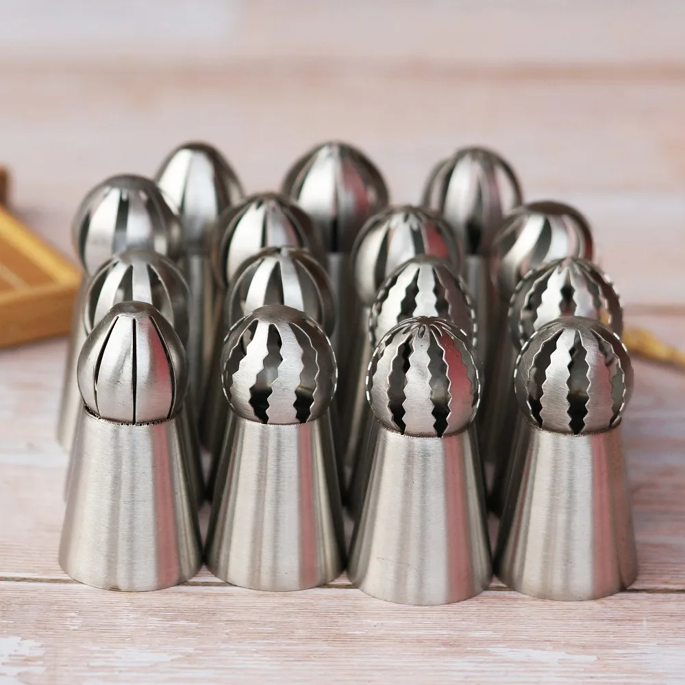 Russian Piping Nozzles Ball Shaped Stainless Steel Pastry Tool Cream Pastry Icing Tips Cup Cake Cupcake Decoration