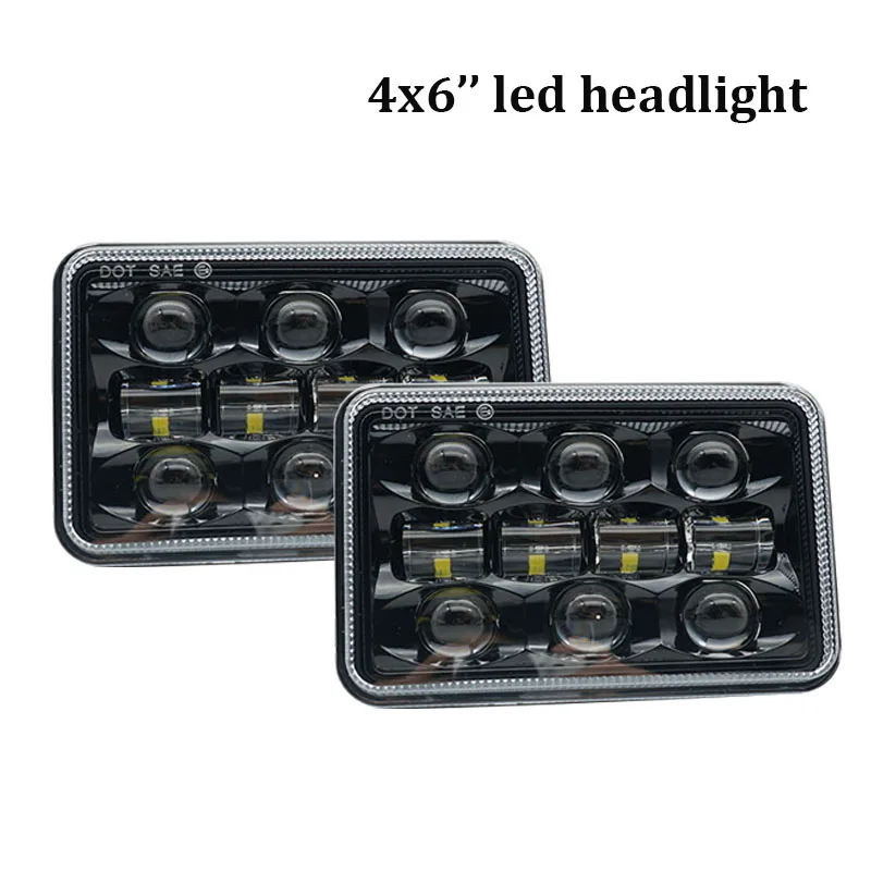 

High/ low beam 54w 4"x6" led headlamp rectangular 4x6 inch led headlight H4 plug sealed beam for Feightliner fld 120 112