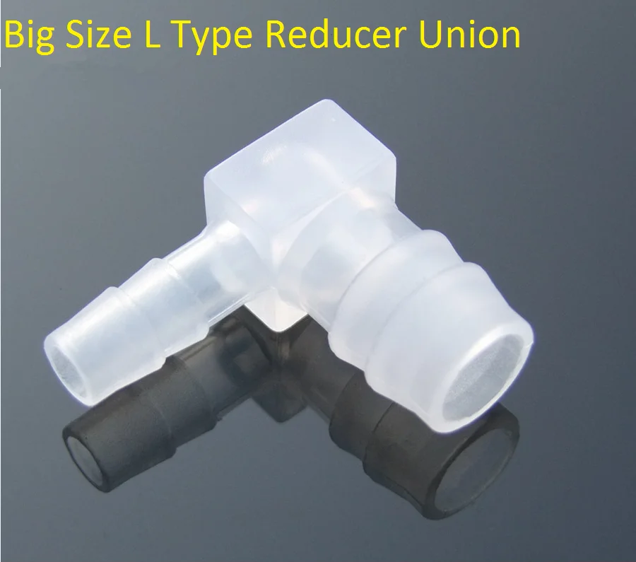 

1pcs PE L Type Reducer Union Diameter Water Pipe Joint K612 Big Size Hose To Hose Silicone Tube Linker Aquarium Parts