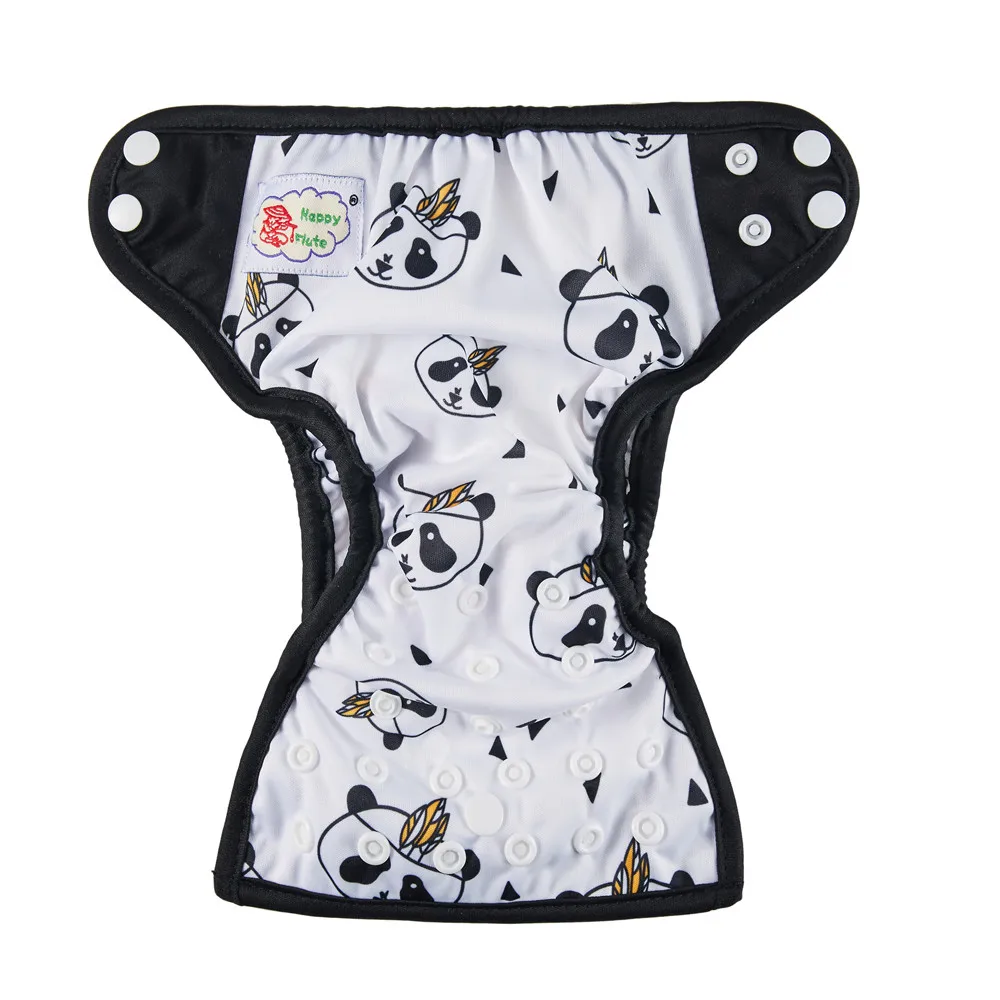 Happy Flute Newborn Pocket Diaper NB Cloth Diapers Breathablle Bamboo Charcoal Inner Waterproof PUL Outer Double Gussets