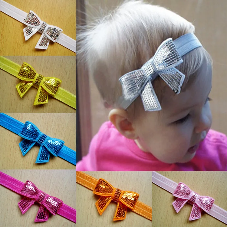 children accessories Infant newborn Baby girl accessories ribbon sequins bow Toddler Head bands Headwear kids Hair Band