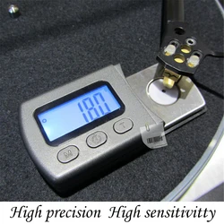 TOCADISCOS Digital Stylus Force Scale Meter Gauge, retroiluminación LCD, medidor de seguimiento de alta precisión para reproductor de vinilo LP, aguja de registro