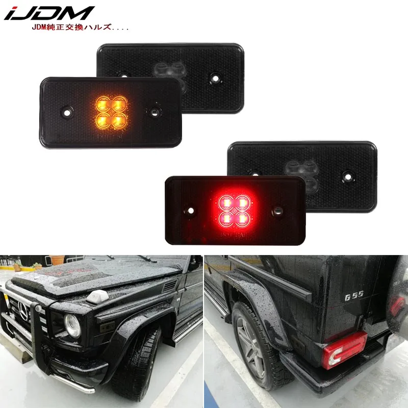 

For Mercedes-Benz W463 G-Class G500 G550 G55 G63 AMG 2002-2014 Front Amber Rear Red LED Side Marker Bumper Repeater Light Lamp