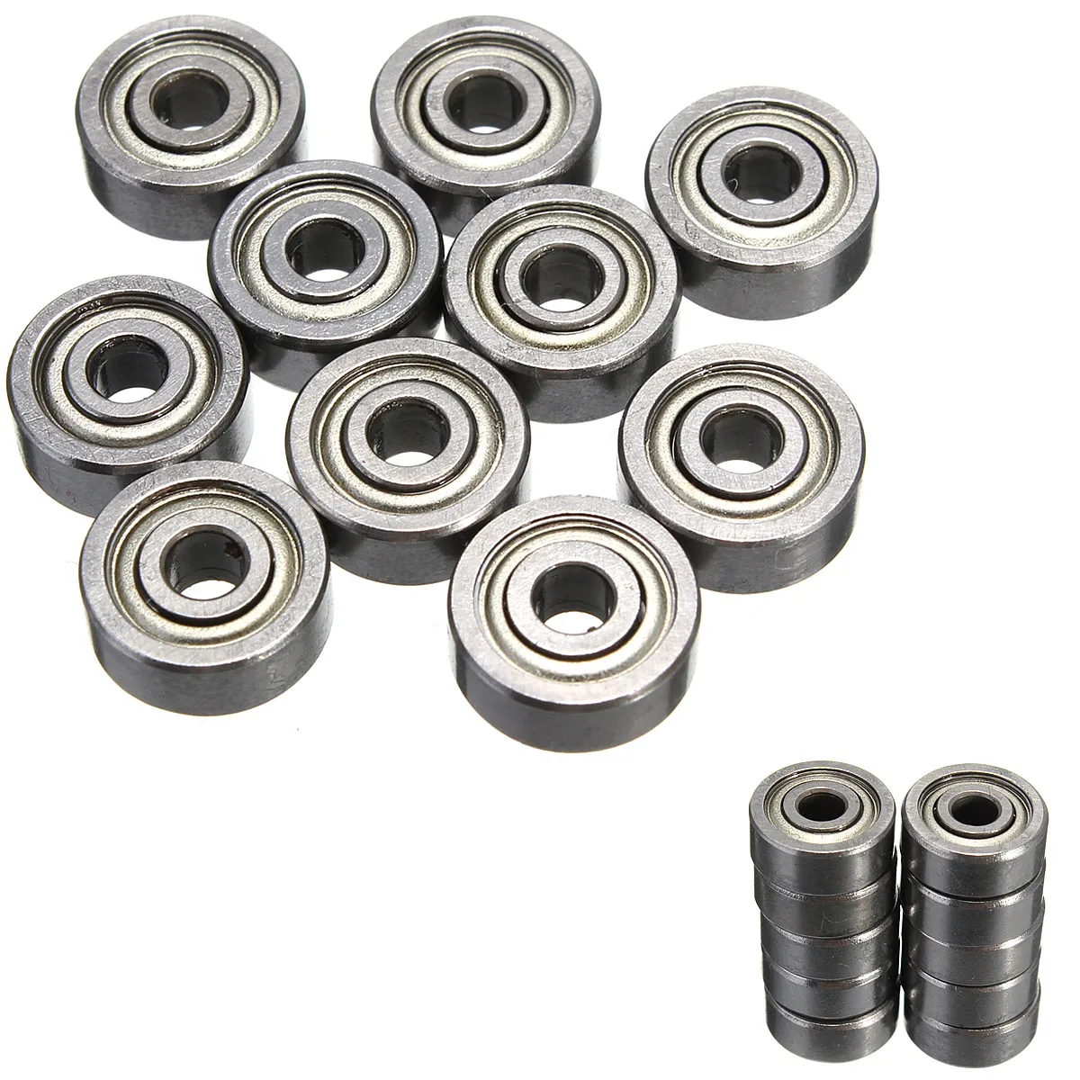 10PCS/Set 623ZZ Bearing ABEC-5 3x10x4mm Double Shielded Miniature 623-2Z Carbon Steel Shafts Ball Bearings 623 ZZ EMQ Z3V3