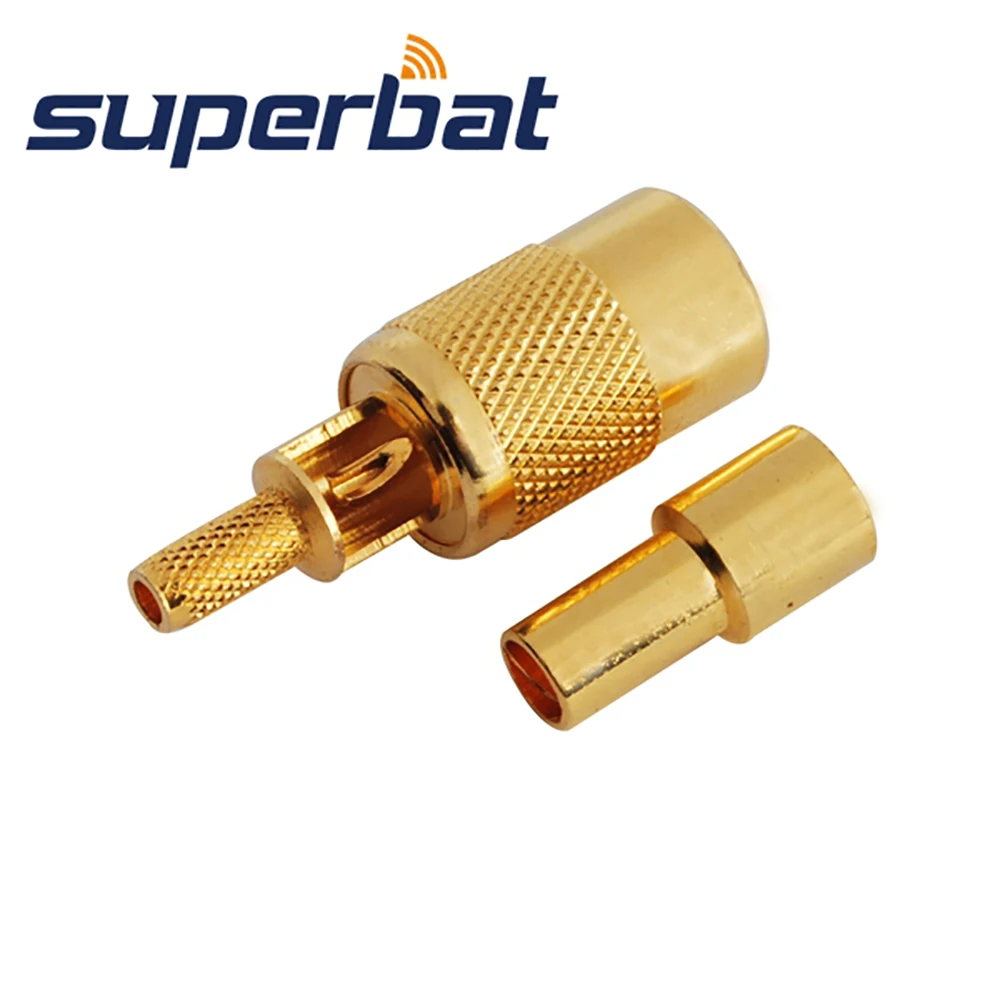 Superbat 75 ohm 10 stücke smb weiblich gerade crimp befestigung rf koaxial stecker für kabel rg316 rg174