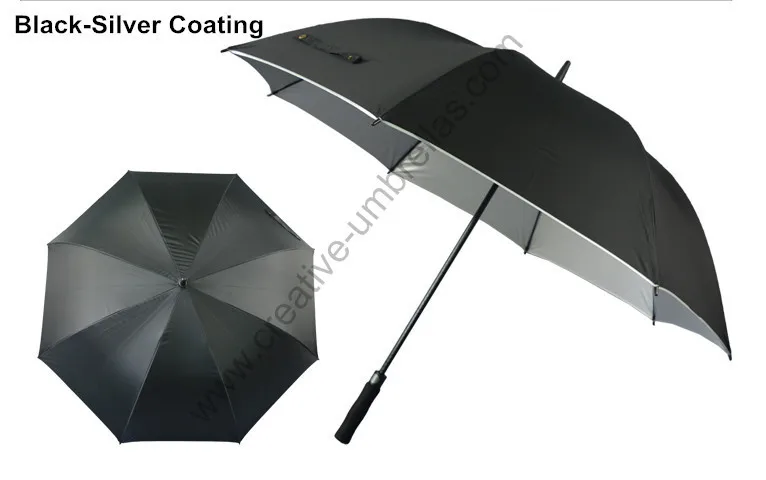 Diameter 120cm buy 3 pcs get 1 free pongee silver coating   golf umbrellas.fiberglass,auto open,anti static,anti electricity