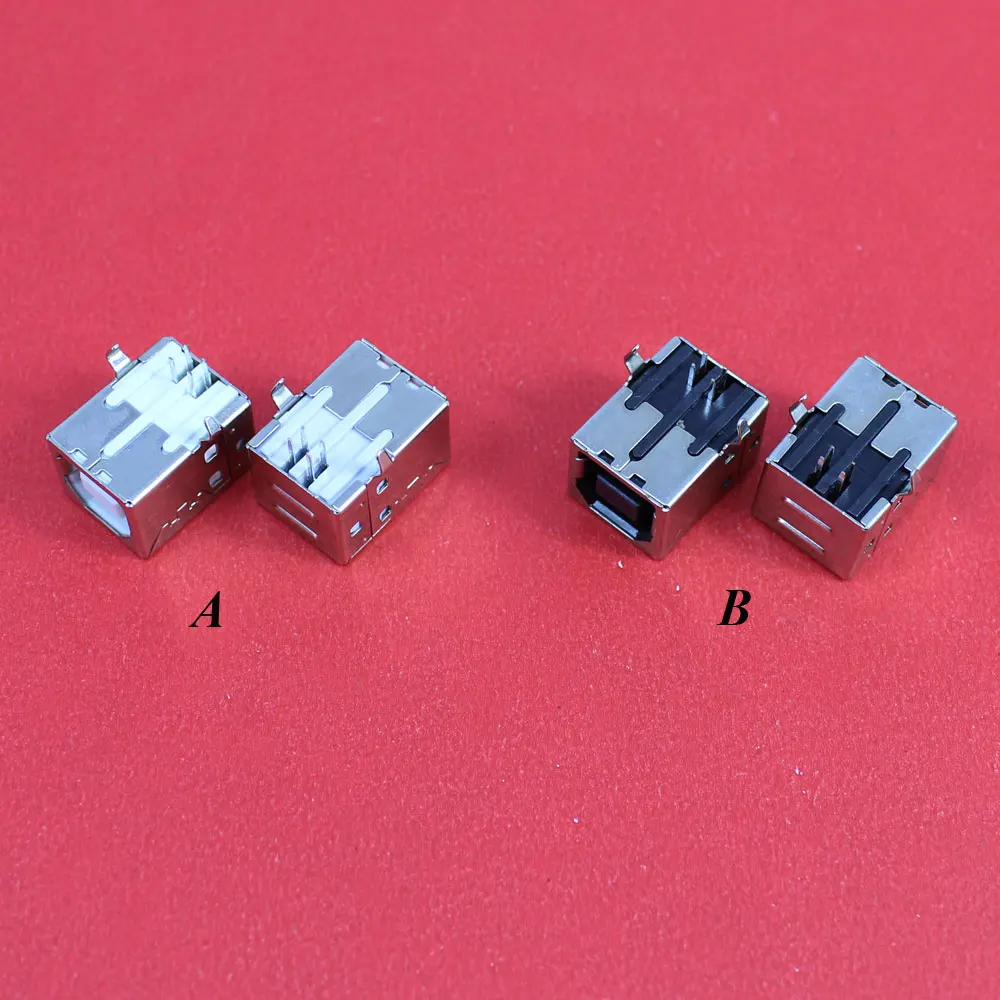 ChengHaoRan 1Piece PCB Mount 90 Degree 4 Pin USB 2.0 Type B Female Jack Socket,2 color to choose