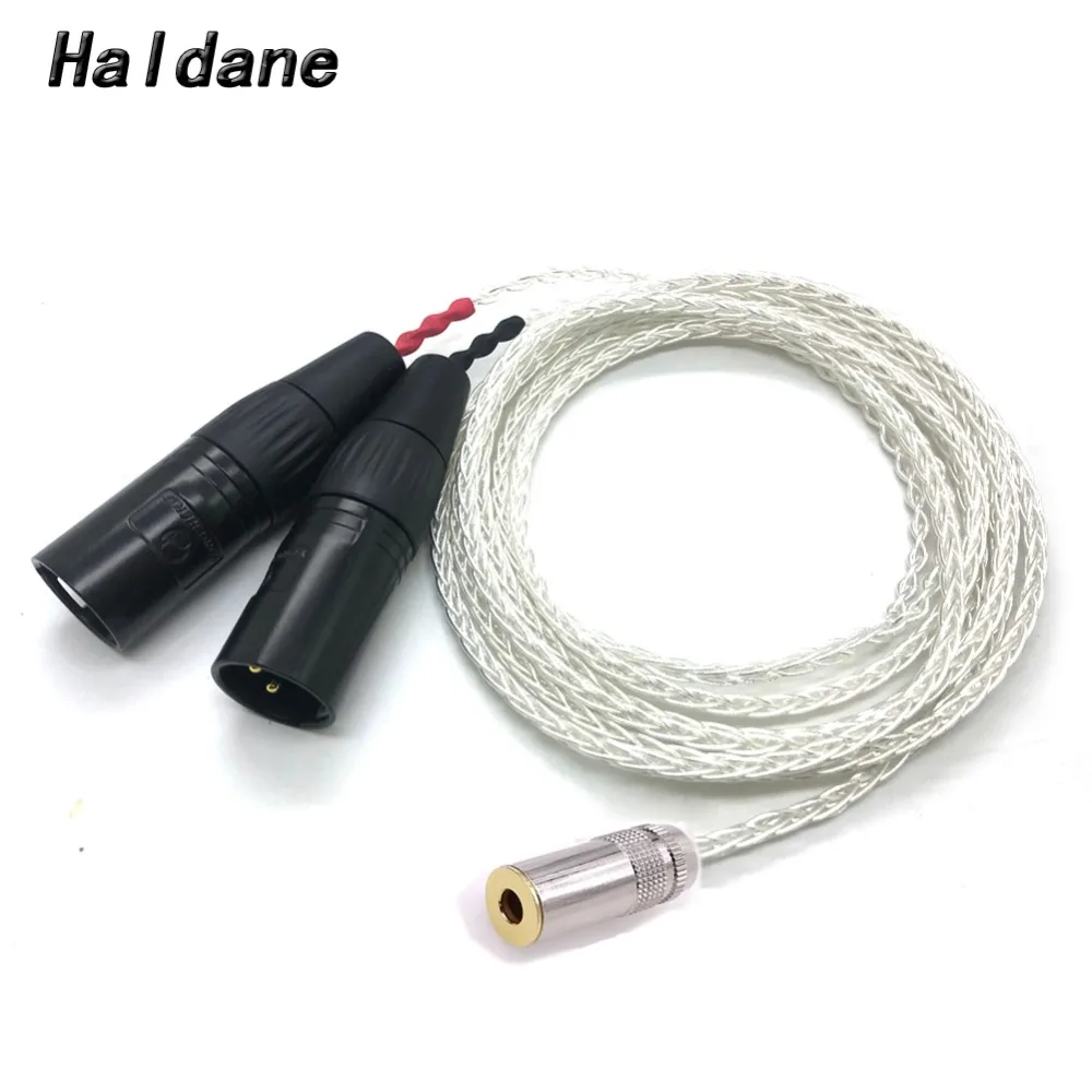 

Free Shipping Haldane 8 Cores Silver Plated 4.4mm Balanced Female to Dual 2x 3pin XLR Balanced Male Audio Adapter Cable