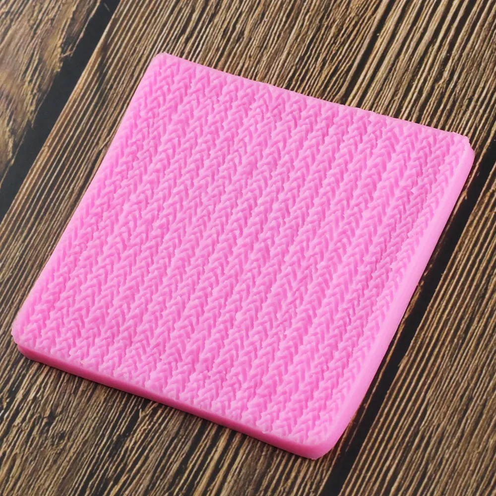 Sweater Fabric Knitting Texture Biscuits Embossed Pad Decorating Lace Mat Tool Silicone Molds Fondant Cake Decorating