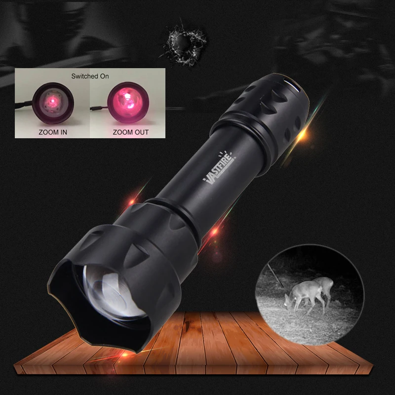 NEW 400 yards Zoomable Focus 7 Watt 850 nm LED Infrared Radiation IR Lamp Night Vision Flashlight Torch linterna