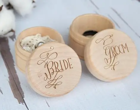 

custom bride groom Engraved Wood rustic Wedding Couples Ring keepsake bearer Boxes engagement party favors Gift for Couples