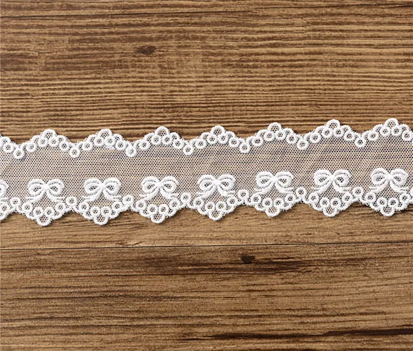 1yard Width:4cm Good Quality Bowknot Mesh Embroidery Lace Trim Lace for Garment, DIY Scrapbooking(ss-530)