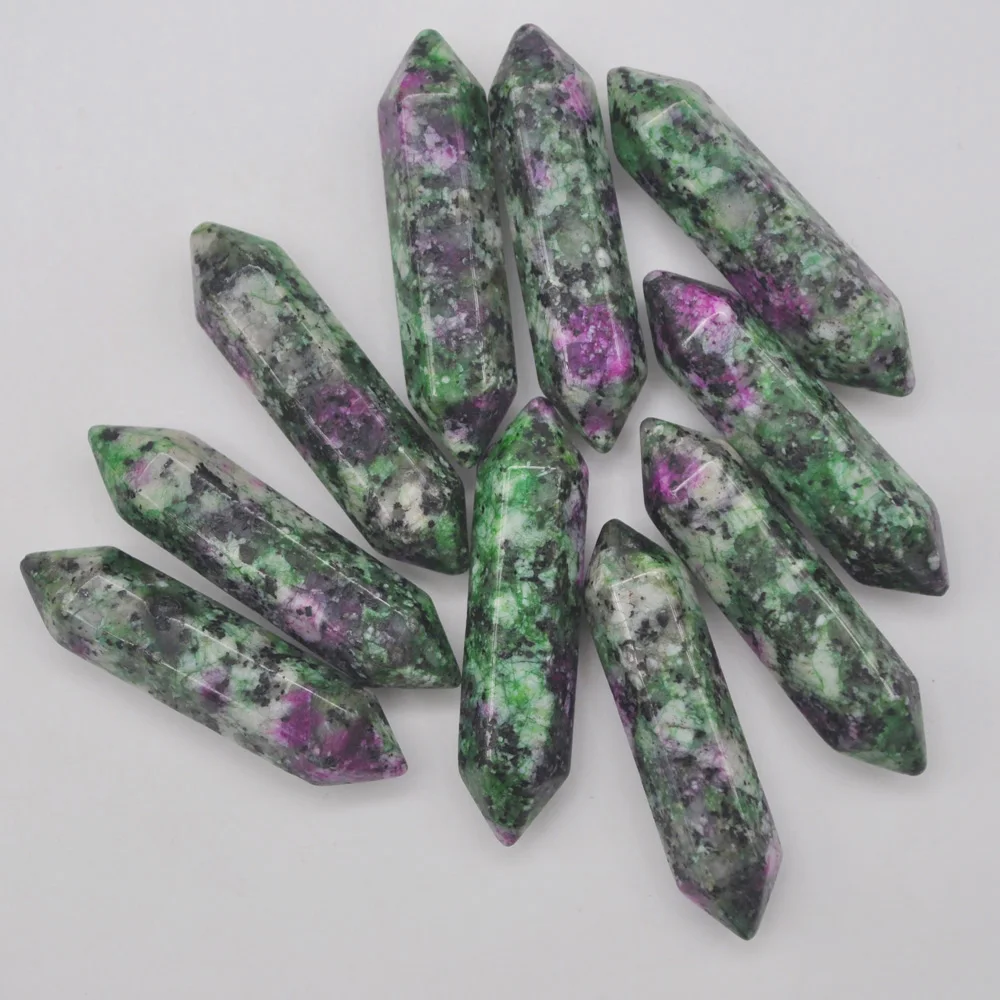 35x8MM Red Green Zoisite Stone Cabochon CAB Crystal Pillar Jewelry For Woman Gift Pendant Making (10 pcs/lot) H214