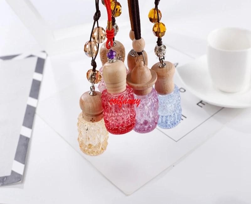 100pcs new pattern automobile Rearview mirror Pendant Car perfume Empty bottle hanging car Exquisite decoration FXS12