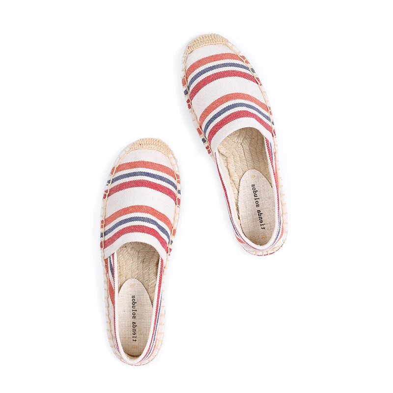 Woman Flats Espadrilles 2021 D\'orsay Flats D\'orsay Promotion Direct Selling Canvas Gingham Zapatillas Mujer Casual Sapatos