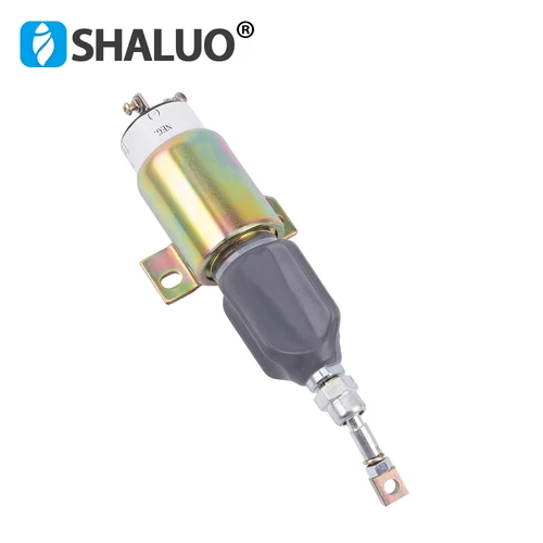 Imagen 2 del producto Válvula Solenoide de parada de motor diésel DC12V 24V, interruptor de combustible de llama para accesorios de generador, piezas sin tirador de potencia de tipo abierto Normal