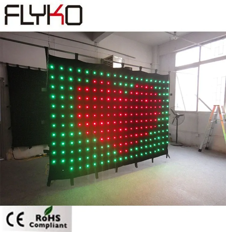 

P15 professional video flexible led curtain light stage vision 2 *3 m with SD/PC controller for party