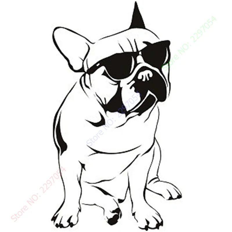 French Bulldog Sunglasses Dogs Wall Stickers Decal DIY Home Decoration Wall Mural Removable Bedroom Sticker 41x73cm