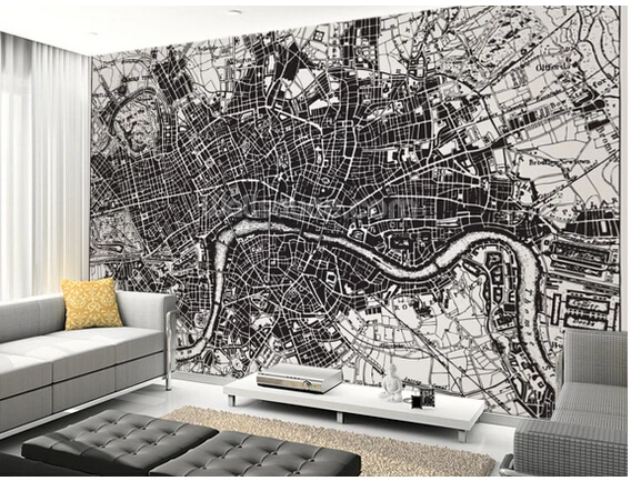 Custom modern wallpaper.Historical Map of London,3D retro photo for living room bedroom restaurant wall waterproof PVC wallpaper