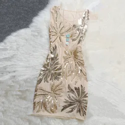 TIYIHAILEY Summer Party Dresses Elegant Dress With Embroidery And Sequins Vest Beautiful Slim Women Sleeveless 2024 New Ladies