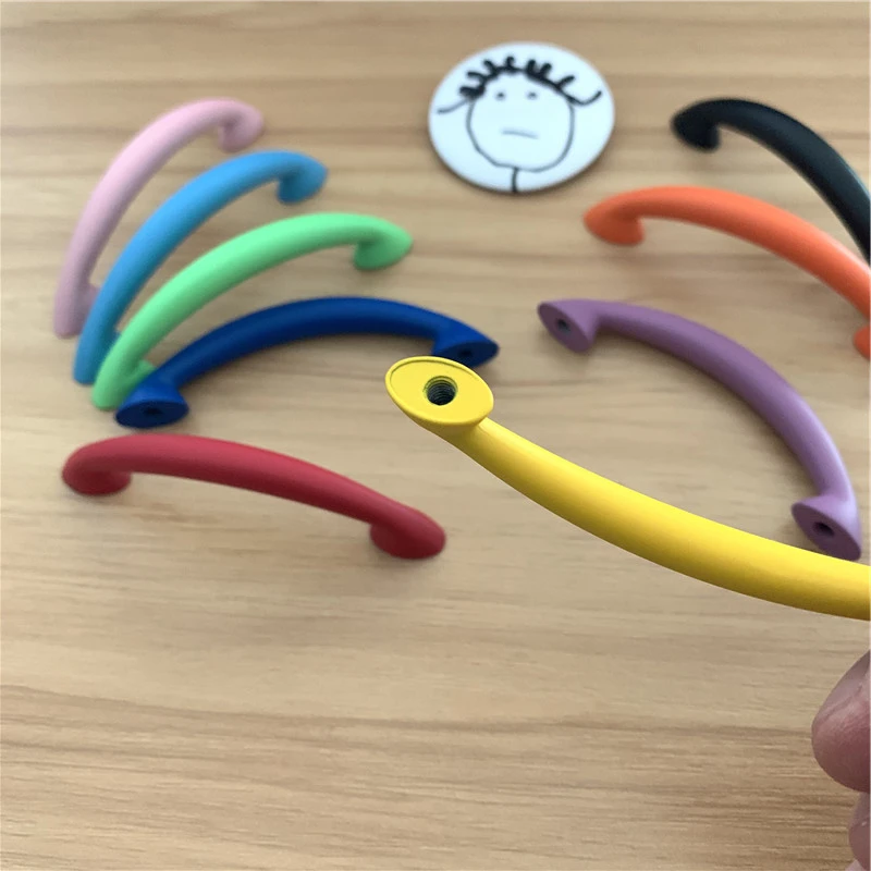 LCH Top Quality Rainbow Color Zinc Alloy Cabinet Knobs for Kids/ Children Room Candy Handle Surface Treatment
