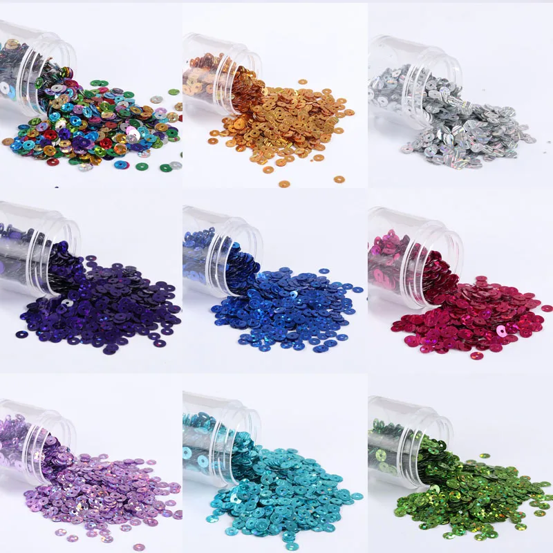 2000pcs/lot 4mm Brilliant Laser color sequins pvc flat loose sequin Paillette Sewing Wedding Craft ,Women Diy Accessories