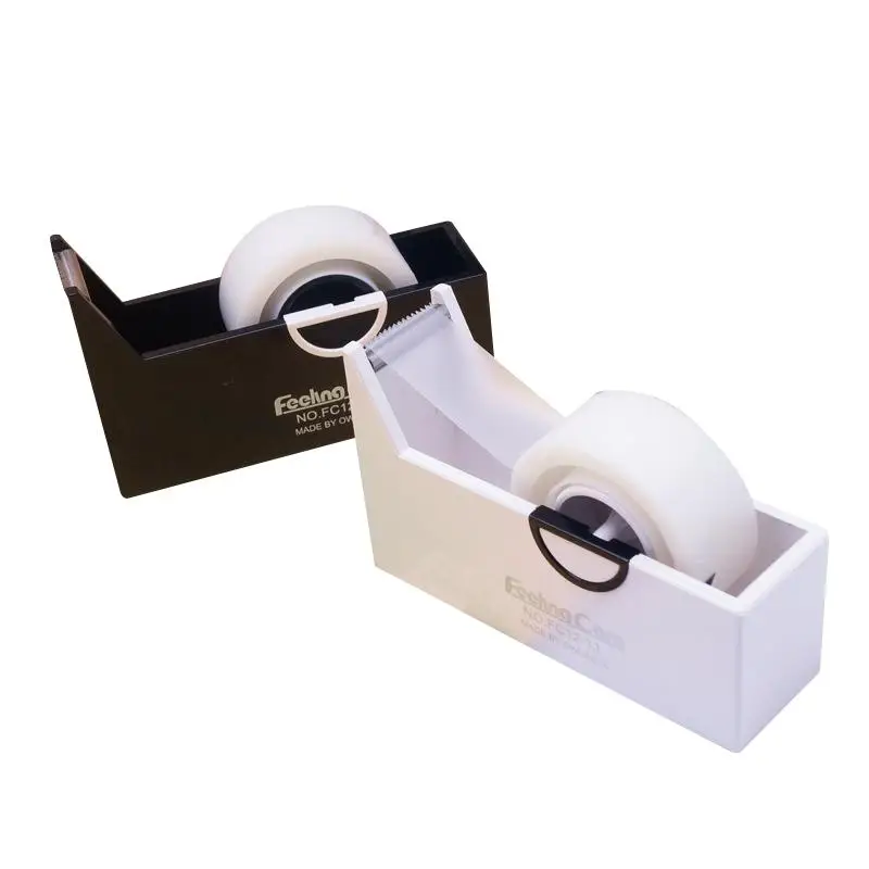 MIRUI Creative Square Plastic Tape Seat Tape Holder Office Tape Dispenser Desktop With Tape Cutter Studeny Stationery Supplies