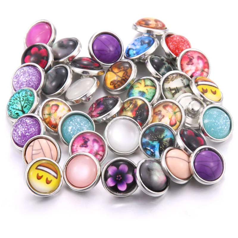 10pcs/lot 12mm 18mm Snap Buttons for Snap Button Jewellery Mixed Cartoon Ginger Charms Fit Snaps Button Bracelet Bangle