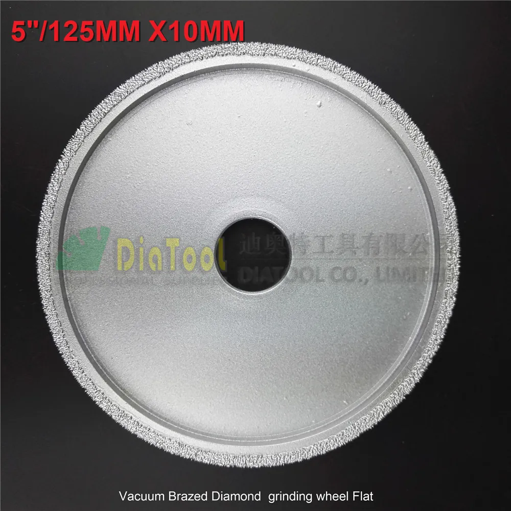 DIATOOL 1pc 125mmx10MM/15MM/25MM Vacuum Brazed Diamond Grinding Flat Wheel Beveling Wheel For Marble Granite