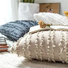 White floral tassel pillow cover 45x45cm #6