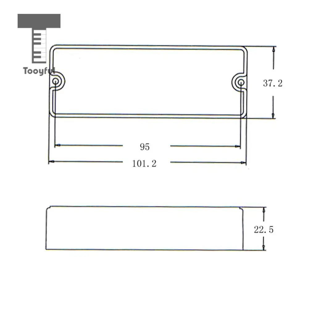 Tooyful Sealed Closed Type Humbucker Pickup Covers for 5 String Electric Bass 2 Hole
