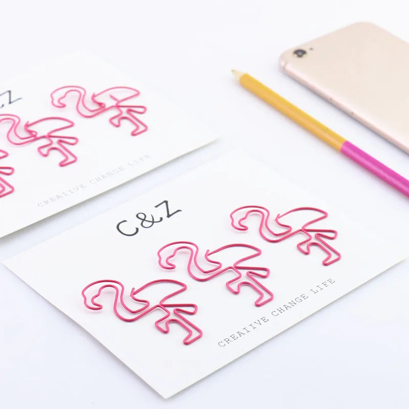 H0095 3PCS/LOT flamingos pineapple apple Shape Paper Clips Funny Kawaii Bookmark Office School Stationery Marking Clips H0095