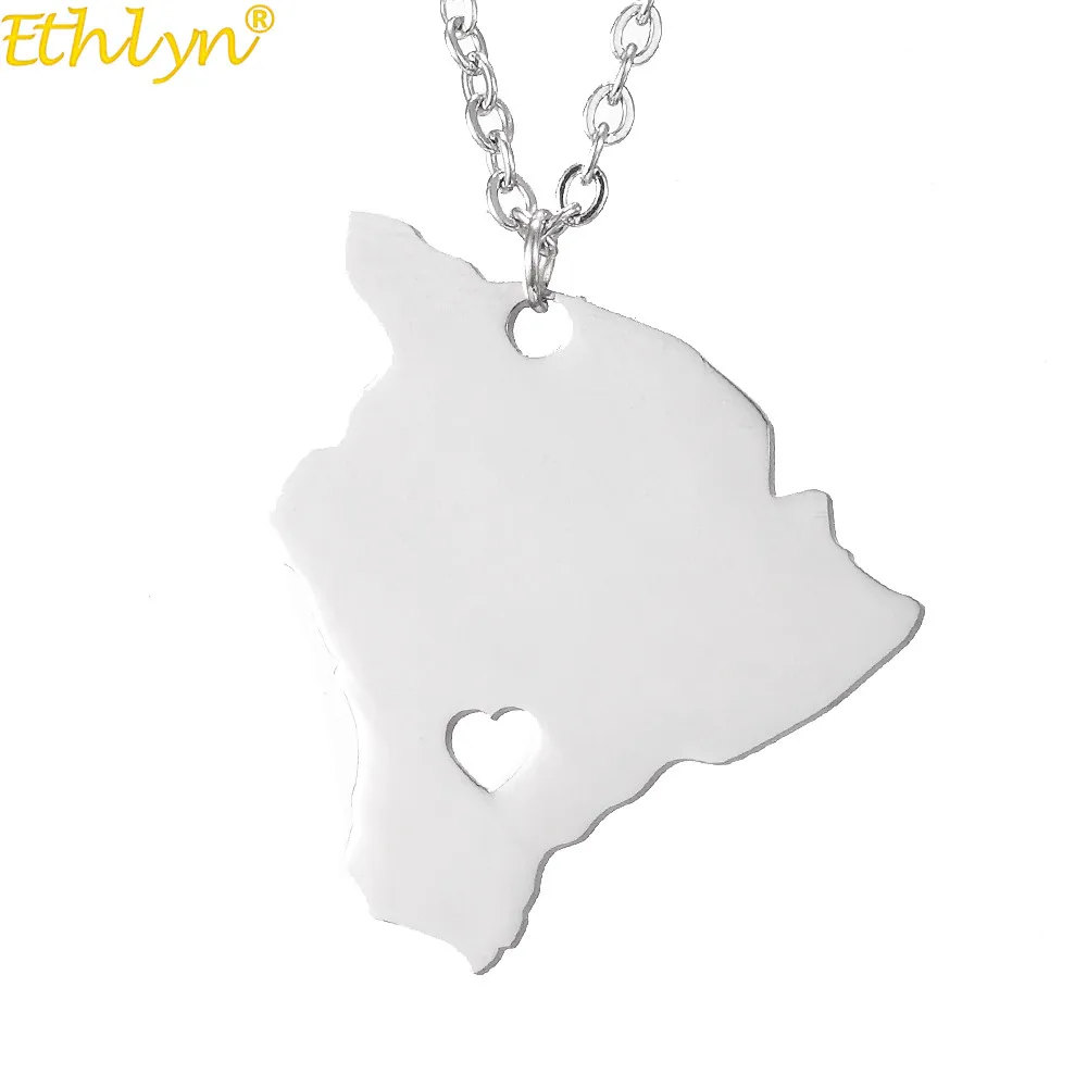 Ethlyn Hot Sale New Arrival Hawaii Map Pendant Popular Jewelry Fashion Stainless Steel Event Giveaway Gift  P175