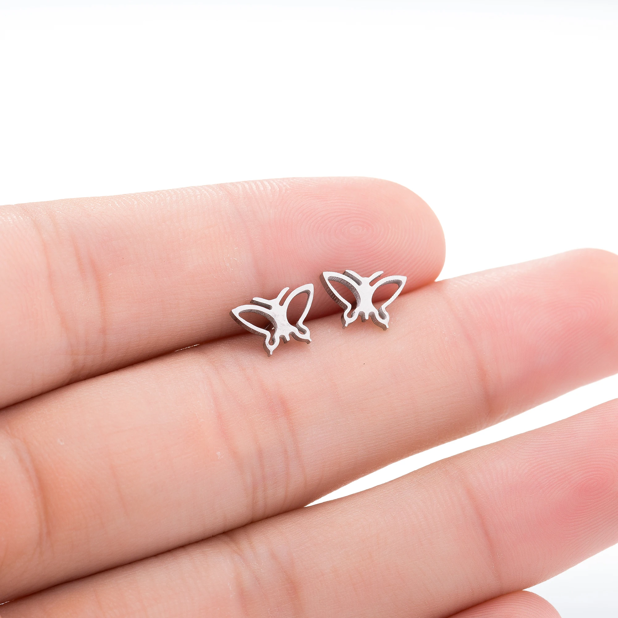 Stainless Steel All-matched Hollow Butterfly Earrings Personalize Animal Butterfly Earrings Brinco