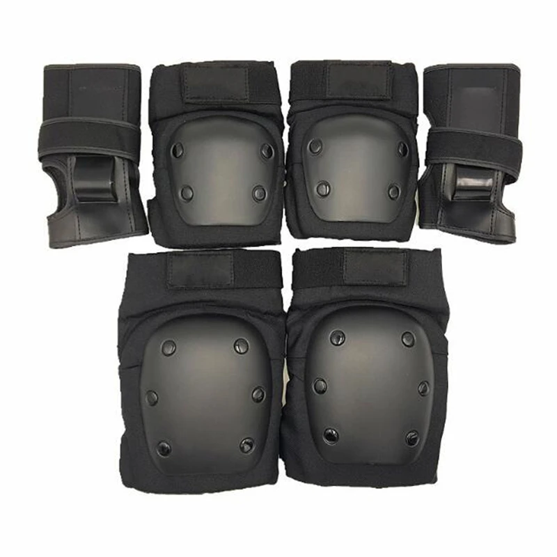 6 pieces Pads Elbow Wrist Knee Pad for Outdoor Sports Protective Kit Inline Speed Skating Racing Cycling Skateboard S M L XL400g