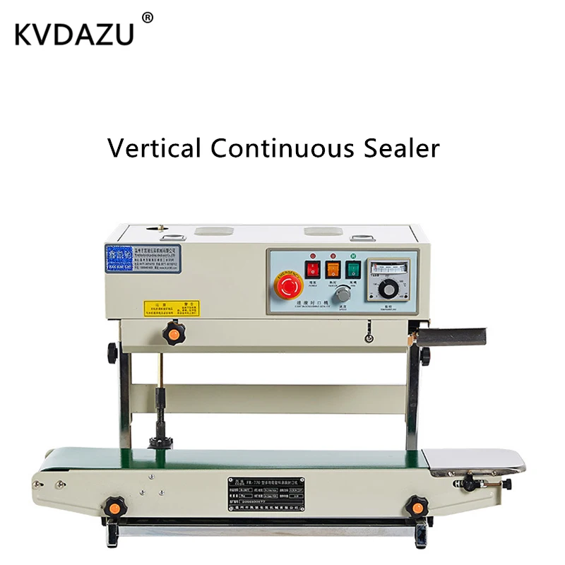 Vertical continuous sealing machine Food Bags automatic plastic film packet bag sealer Additional equipment printing date FR770V